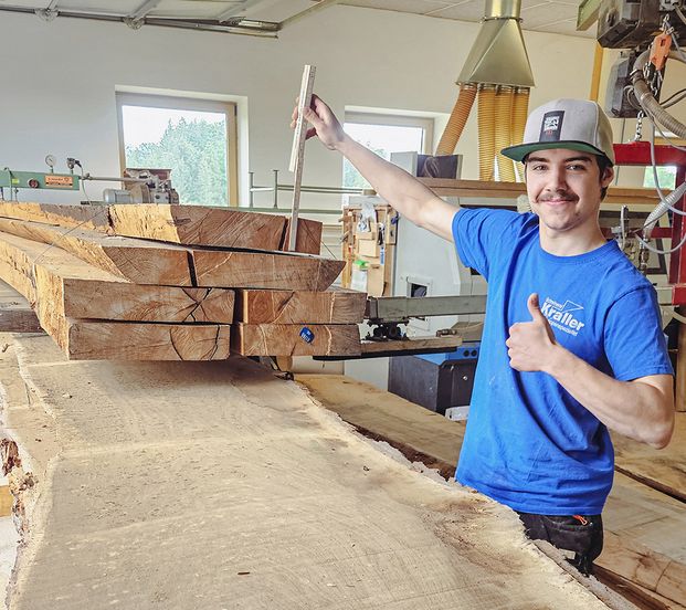 Unsere Mitarbeiter während der Treppenproduktion